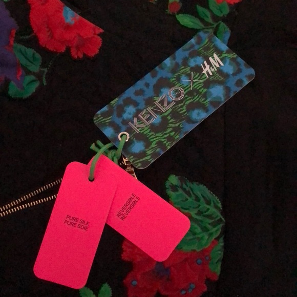 KENZO X H&M quilted silk reversible kimono jacket sz S - Picture 7 of 12